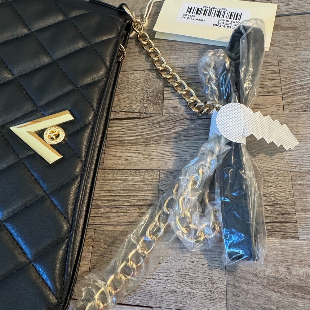 NWT Valentino Orlandi Black Quilted Crossbody Bag - Picture 7 of 8